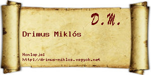 Drimus Miklós névjegykártya