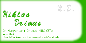 miklos drimus business card